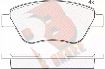 R BRAKE rb1648 -  Комплект тормозных колодок, дисковый тормоз